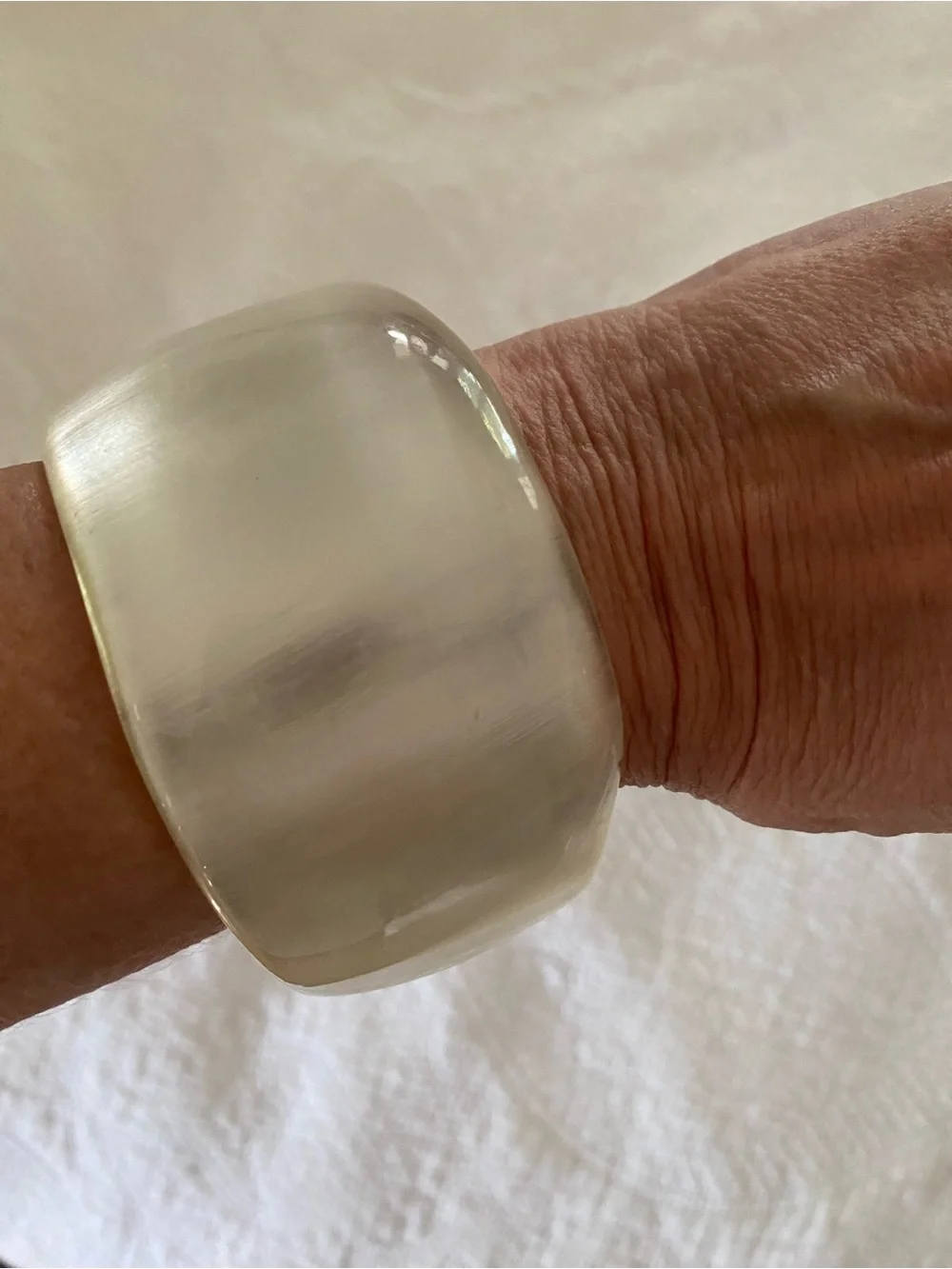 Bangle Bracelet Translucent Wide Asymmetrical Cuff